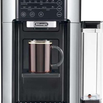 De'Longhi TrueBrew Drip Coffee Maker, Built in Grinder, Single Serve, 8 oz to 24 oz, Hot or Iced Coffee, Stainless, CAM51025MB